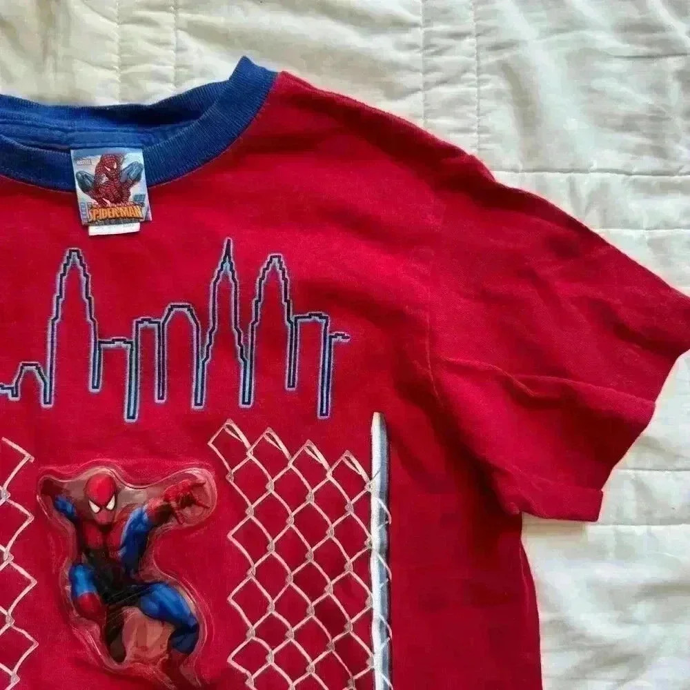 Kids spider man t shirt 2008 the amazing Spider-Man graphic tee boys 8 cotton - Picture 2 of 8